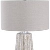 Uttermost Pikes Stone-Ivory Table Lamp – Fluted Ceramic with Taupe Glaze, Crystal Collar, 26" Height - 4 of 4