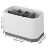 Unique Bargains Plastic Removable Toothbrush Holder Toothbrush Organizer for Bathroom Gray White 1 Pcs - 4 of 4