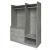 Bedroom particleboard open wardrobe, wood style, multi-zone storage cabinet - 3 of 4