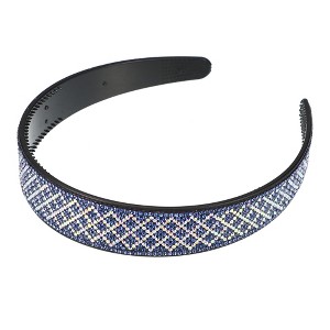 Unique Bargains Women's No Slip Rhinestone Wide-brimmed Headband 4.45"x0.98" Blue 1 Pc - 1 of 4