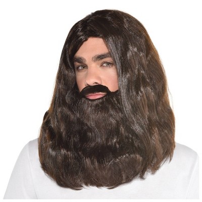 Beard and Wig Halloween Costume Set - Brown