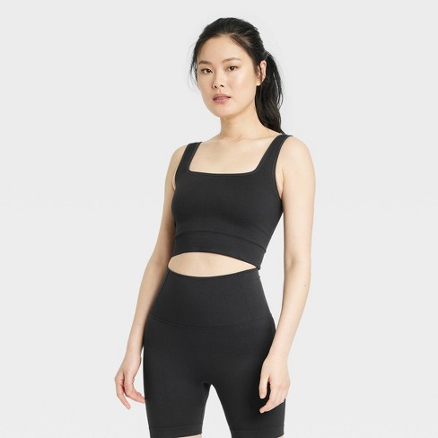Women's Seamless Cropped Tank Top - All in Motion™ Black XS