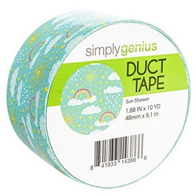 Simply Genius Pattern Duct Tape Heavy Duty, 1 Roll 1.8 in x 10 Yards, Colorful Duct Tape with Designs for Crafts, DIY, Sun Shower