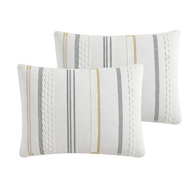 Gray and Yellow Cotton Queen Reversible Bed in a Bag Set