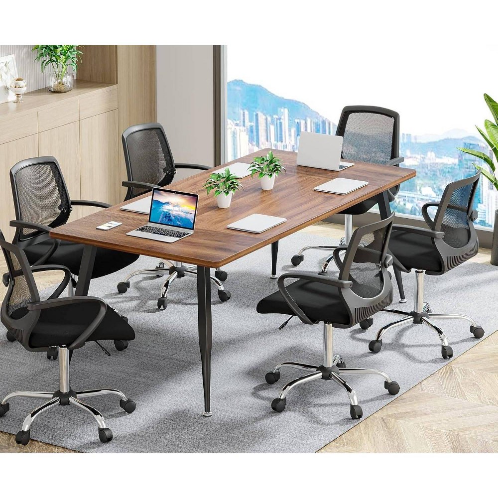 LITTLE TREE 70.86" Rectangular Conference Table Rustic Brown