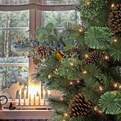 HGTV 2ct 28" Swiss Chic Decorated Mixed Pine Christmas Artificial Stem