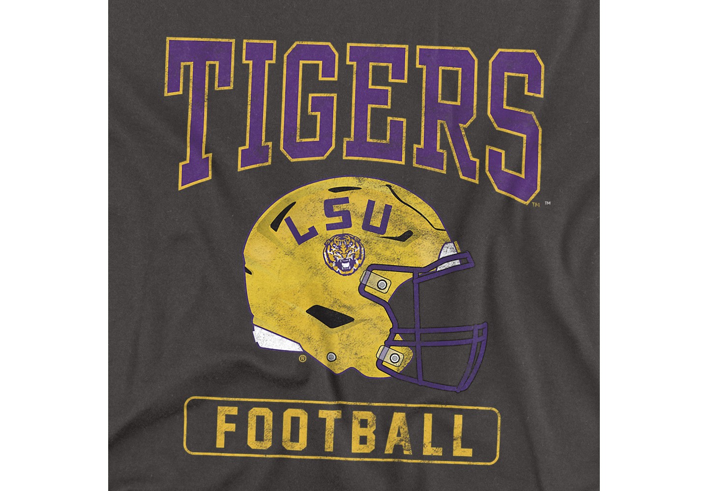Футболка LSU Tigers Lsu Football Helmet T-Shirt Charcoal для мальчиков, цвет: Угольный — фото 2