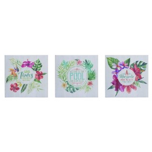 Transpac MDF Beach Humor Block Decor Set of 3 Spring Home Decorations - 1 of 1