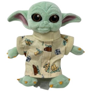 Star Wars The Child Shoulder Baby Cream Mandalorian Print Robe Fits 5" Yoda - 1 of 4