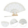Unique Bargains Cherry Blossom with Tassel Folding Fan 1 Pc - 3 of 4