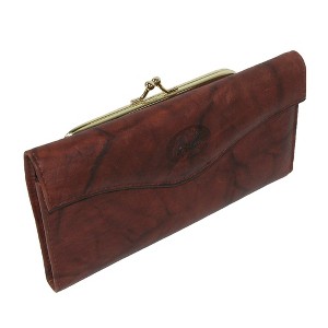 Buxton Women's Leather Long Bifold Organizer Wallet with Floral Emboss - 1 of 4
