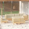 vidaXL Garden Lounge Set Cream,Pine Solid Pinewood, Polyester 8 Piece Set - 2 of 4