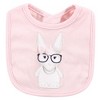 Hudson Baby Infant Girl Cotton Bib and Sock Set 5pk, Hip Bunny, One Size - 4 of 4