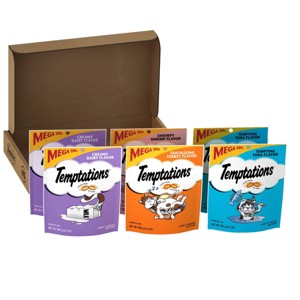 Temptations Shrimp, Milk, Tuna and Turkey Flavor Classic Crunchy and Soft Variety Pack Cat Treats - 37.95oz/6ct - 1 of 4