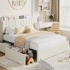 Dobleepy Bouclé Upholstered Platform Bed with Bookcase Headboard and 2 Drawers Queen Twin Twin XL - 4 of 4