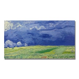 Trademark Fine Art -Vincent Van Gogh 'Wheatfields under Thundercloud' Canvas Art - 1 of 2
