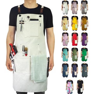 Heavy-Duty Multi-Pocket Canvas Apron - for Gardening, Painting, BBQ, Carpentry & More, Adjustable Sizes M to XXL for All Professions - 1 of 4