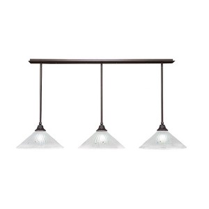 Toltec Lighting Stem 3 - Light Chandelier in  Dark Granite with 16" Frosted Crystal Shade - 1 of 1