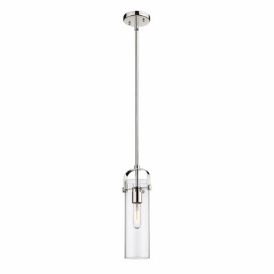 Pilaster II Cylinder - 1 Light Stem Hung Pendant In Industrial Style-14.5 Inches Tall and 5 Inches Wide