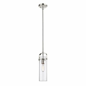 Pilaster II Cylinder - 1 Light Stem Hung Pendant In Industrial Style-14.5 Inches Tall and 5 Inches Wide - 1 of 1