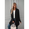 Women's Longline Open Front Cardigan - Asymmetrical Hem Long Sleeve Duster Cardigan - 3 of 4