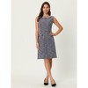 INSPIRE CHIC Women's Sleeveless Tweed Boat Neck Work Office Sheath Dresses - 2 of 4