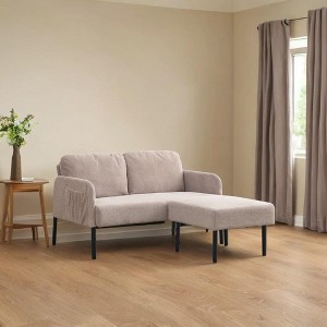 CAVINAS Comfy Sofa Upholstered Fabric Small Couches for Bedroom, Apartment, Living Room - 1 of 4