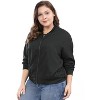 Agnes Orinda Women's Plus Size Casual Contrast Trim Zipper  Lightweight Bomber Jackets - 2 of 4