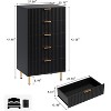 Modern 5-drawer chest with recesses for bedroom, 122 cm high, with deep drawers and wide top for living room and hallway - 2 of 4