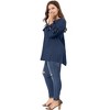 Agnes Orinda Women's Plus Size Tie Tassel V Neck Hollow Bowknot Long Sleeve Casual Blouses - 4 of 4