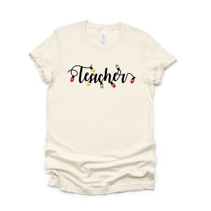 Simply Sage Market Women's Teacher Christmas Lights Short Sleeve Graphic Tee - 1 of 4