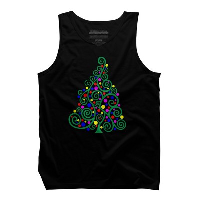 Men's Design By Humans Doodle Christmas Tree By DesignsbyDarrin Tank Top