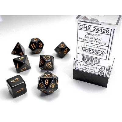 Chessex Opaque Polyhedral 7-Die Set: Black/gold Chessex
