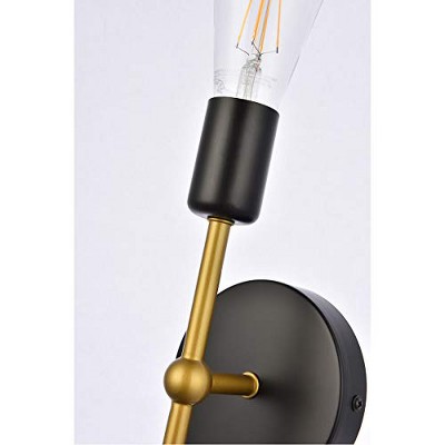 Keely Black and Brass Dimmable Iron Wall Sconce