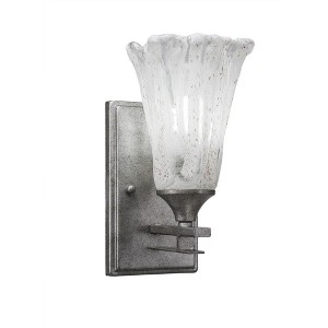 Toltec Lighting Uptowne 1 - Light Sconce in  Aged Silver with 5.5" Fluted Italian Ice Shade - 1 of 1