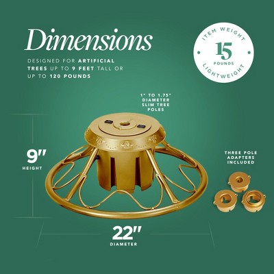Gold Metal Rotating Christmas Tree Stand for 9ft Trees