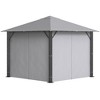 Outsunny 9.7' x 9.7' Patio Gazebo Aluminum Frame Outdoor Canopy Shelter with Sidewalls, Vented Roof for Garden, Lawn, Backyard, and Deck, Gray - 4 of 4