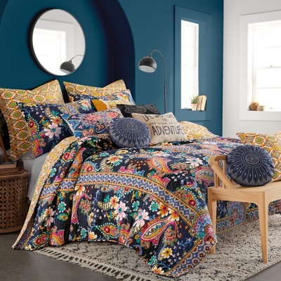 Bertelli Multicolor Cotton Euro Shams with Medallion Tile