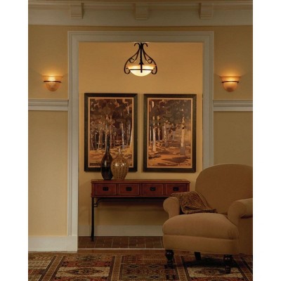 Torino 18" Bronze Semi-Flush Light with Glass Bowl