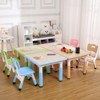 Height Adjustable Kids Table and 4 Chairs Set, 23 Inch Toddler Table with Non-Slip Legs & Graffiti Desktop Organizer for Kids Playroom,Classroom - 2 of 4