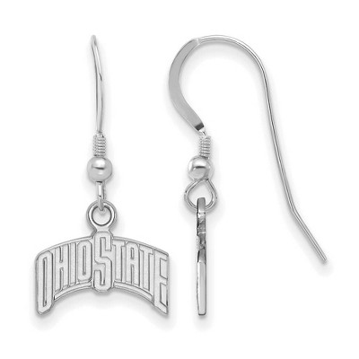 Black Bow Jewelry Sterling Silver Ohio State Buckeyes NCAA Dangle Earrings