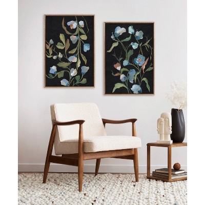 Gold Framed Floral Canvas Art Set, 23x33, 2-Piece