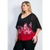 Avenue Women's Plus Size Love Story Overlay Blouse - 4 of 4
