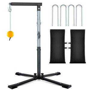 PLAYAPUT Baseball and Softball Batting Tee with Tethered Ball,  Improved Swing Power and Accuracy, Black - 1 of 4