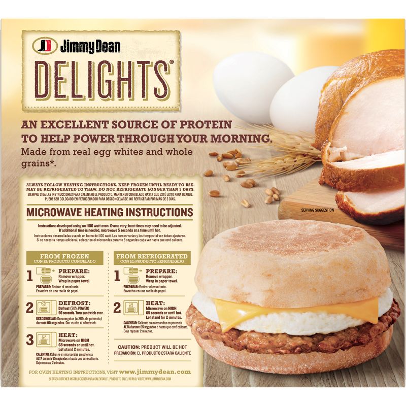 Jimmy Dean Delights Chicken Sausage, Egg Whites, & Cheese Frozen English Muffin - 4ct, 3 of 12