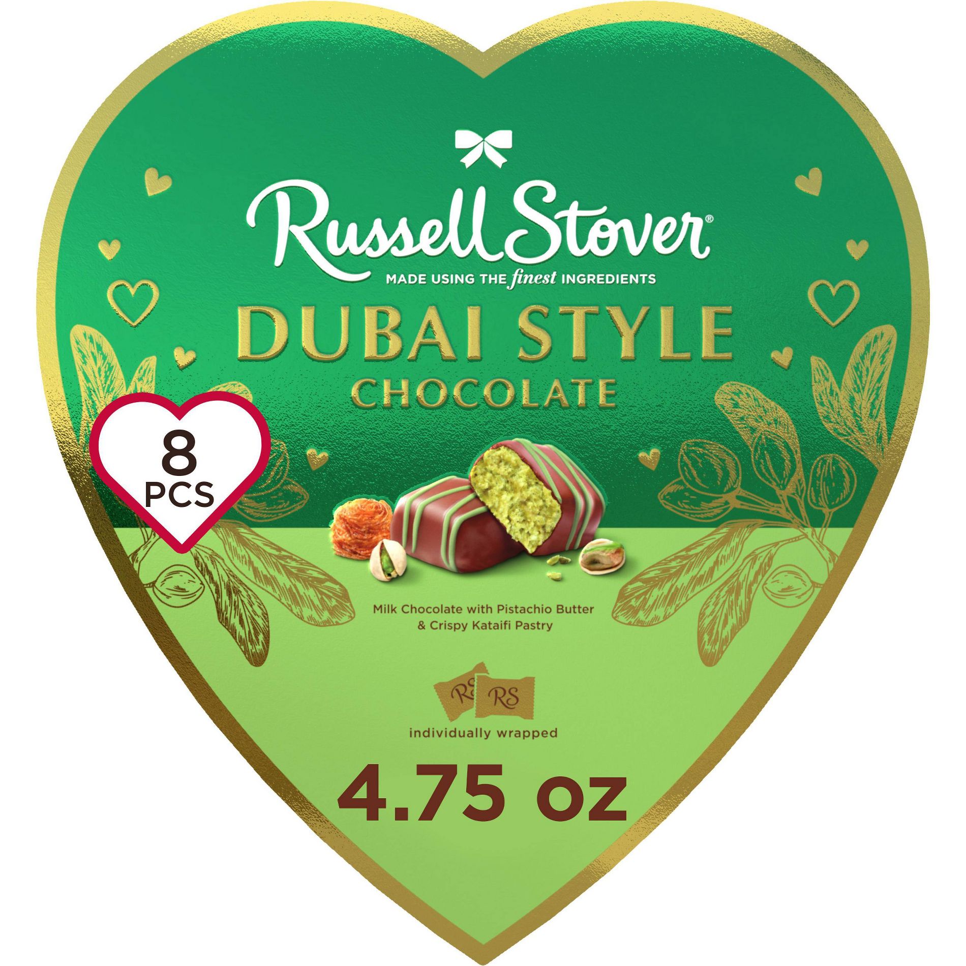 Russell Stover Valentine's Dubai Style Heart Chocolates Candy - 4.75oz
