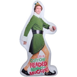 Gemmy Photorealistic Christmas Inflatable Buddy the Elf Strolling, 6 ft Tall, Multi - 1 of 3