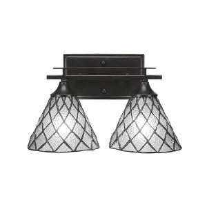 Toltec Lighting Uptowne 2 - Light Vanity in  Dark Granite with 7" Diamond Ice Art Glass Shade - 1 of 1