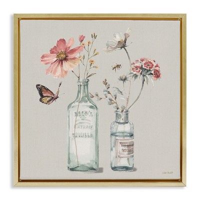 Stupell Industries Flower Jar Butterfly Painting, 25" x 25"