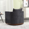 CAVINAS Swivel Barrel Chair with 360 Degree Rotation, Soft Fabric Upholstery and High-Density Cushion - 3 of 4